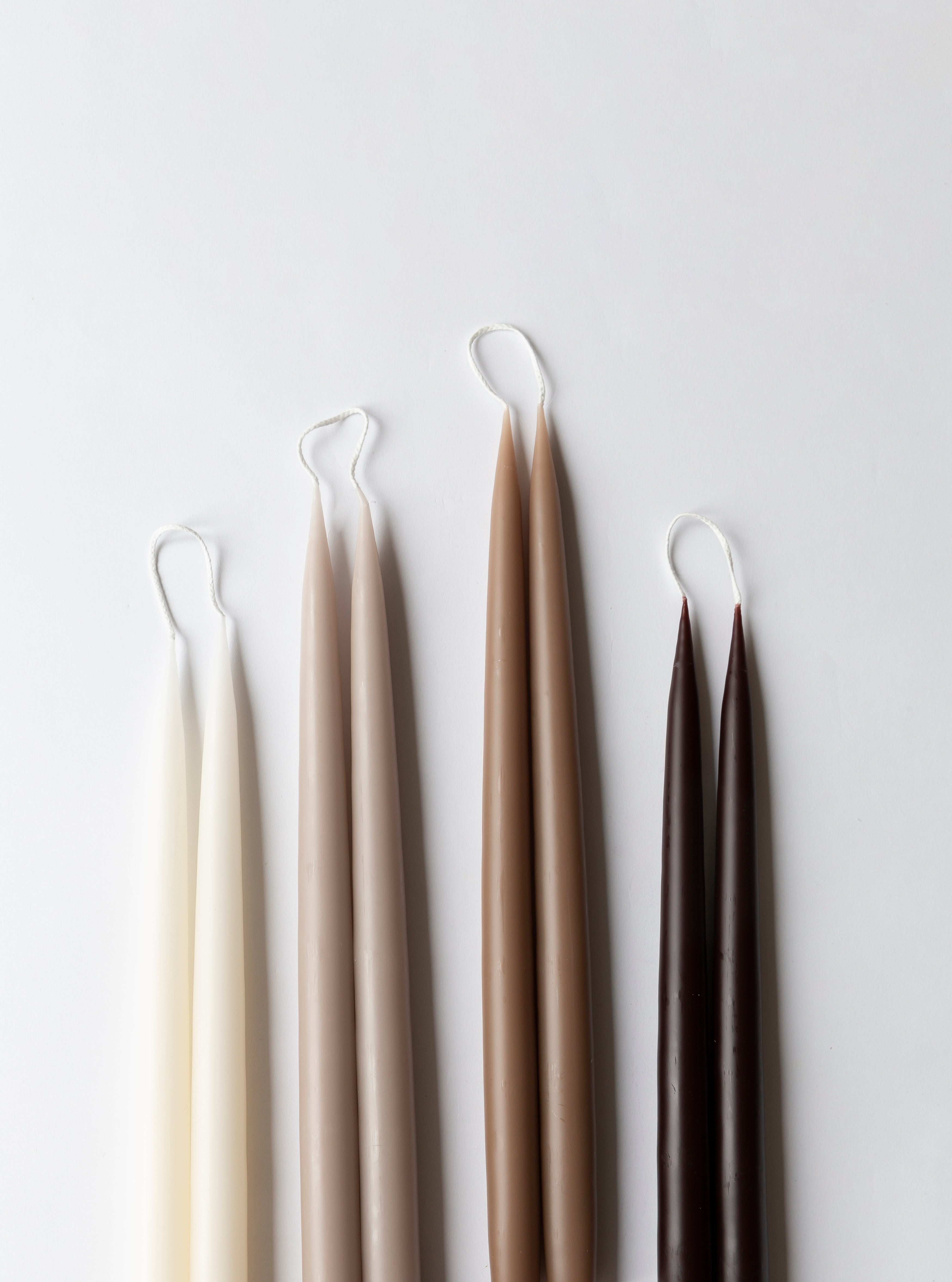 Dyppede stagelys, Brun - 4 stk.